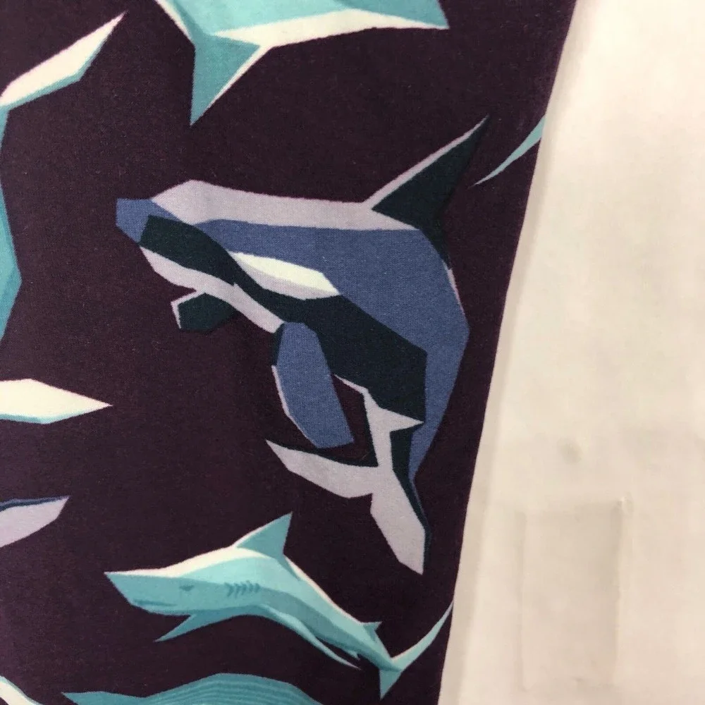 Lularoe Womens Leggings One Size Rare “Unicorn” Sharks‎ Whales